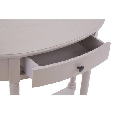 Orsina Heritage Grey Putty Wood Console Table with Drawer and Shelf
