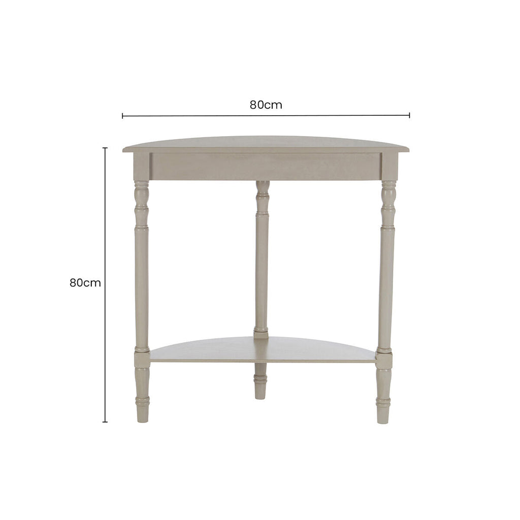 Orsina Heritage Half Moon Console Table – Grey Putty Pine Wood