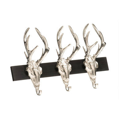 Orsina 3 Stag Head Wall Mountable Coat Hook Rack – Entryway Storage