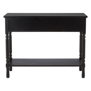 Orsina Vintage Black Pine Wood 3-Drawer Console Table with Shelf