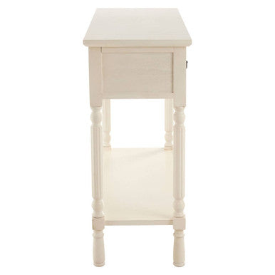 Orsina Heritage Console Table – 3-Drawer Ivory Wood with Bottom Shelf