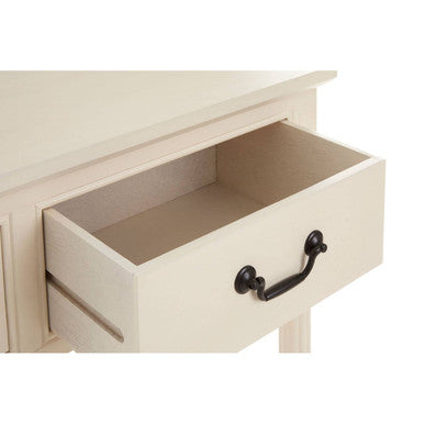 Orsina Heritage Console Table – 3-Drawer Ivory Wood with Bottom Shelf