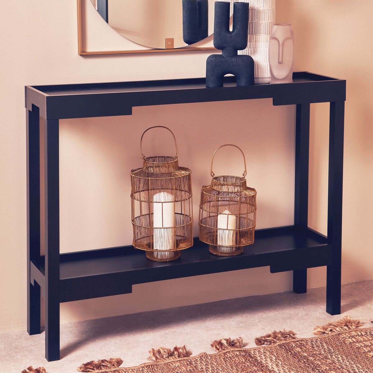 Orsina Osaka Console Table – Narrow Oriental Style Modern Entryway Table