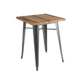 Orsina Aldgate Industrial Silver Metal and Ash Wood Side Table