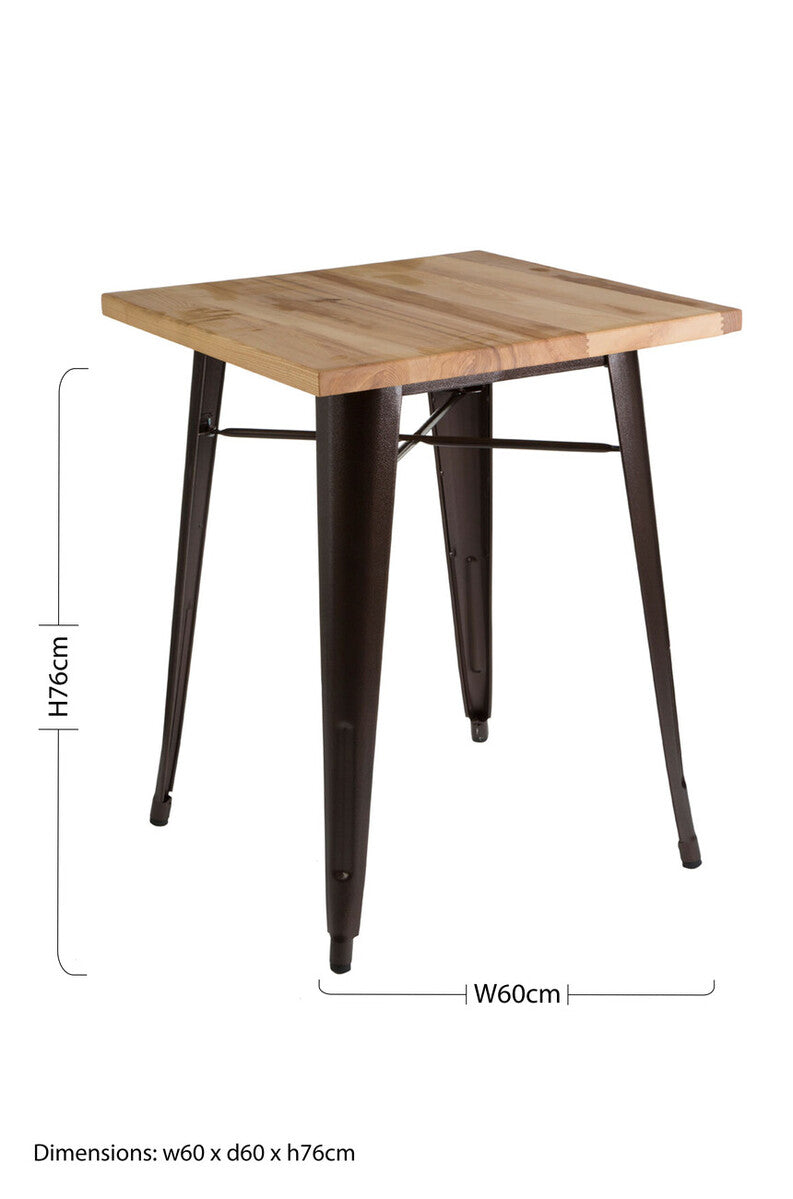 Orsina Aldgate Copper Side Table – Industrial Ash Wood & Metal