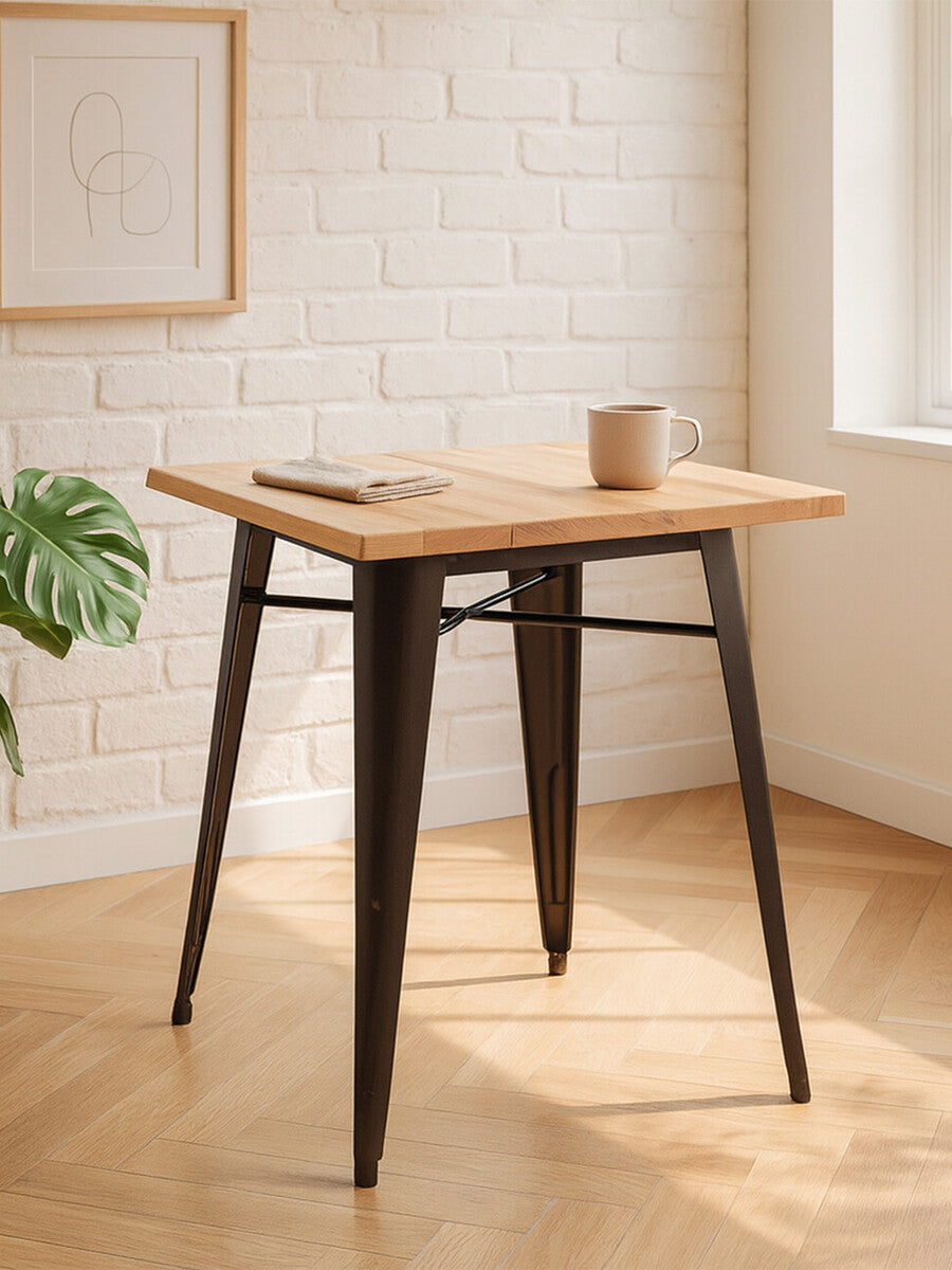 Orsina Aldgate Copper Side Table – Industrial Ash Wood & Metal