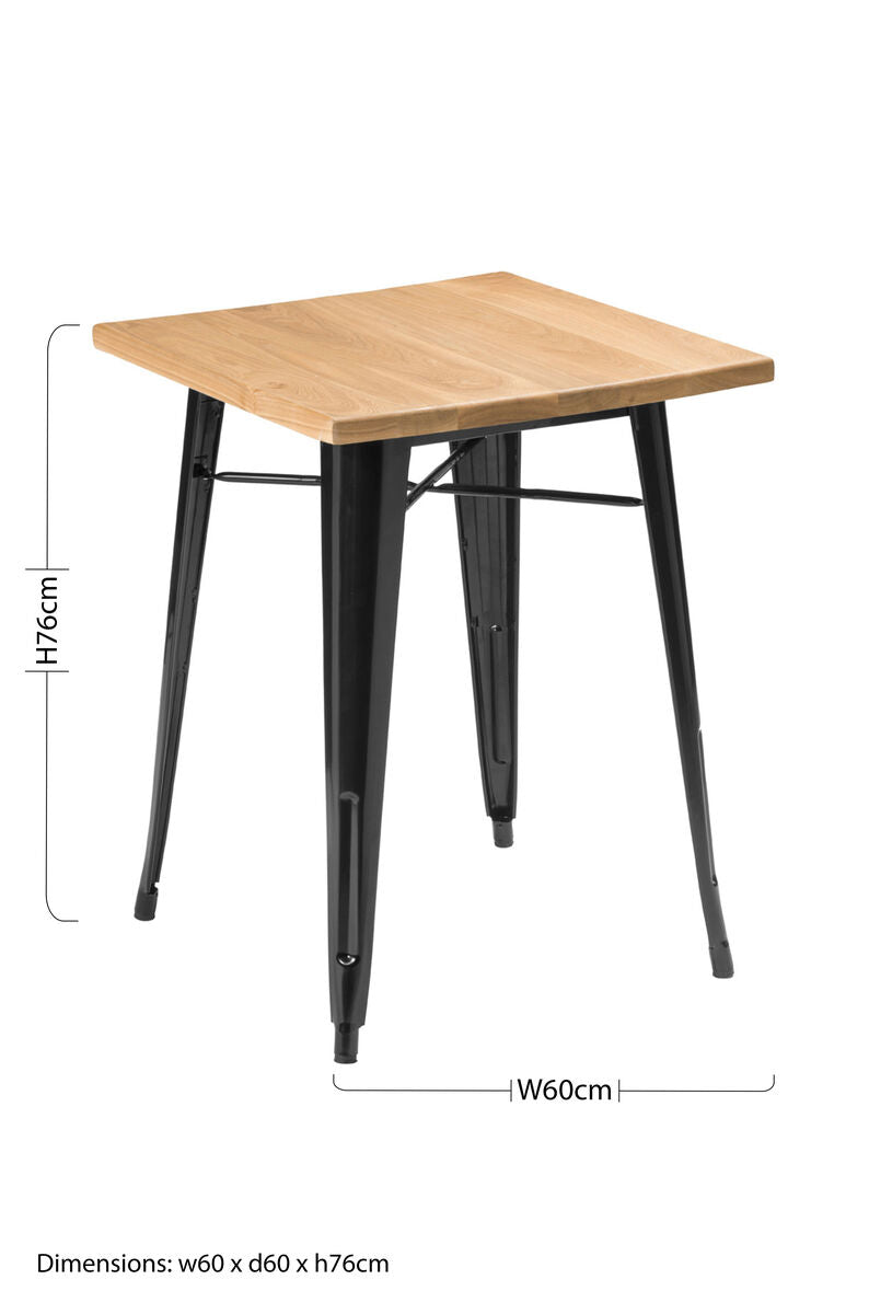 Orsina Aldgate Side Table – Industrial Black Metal and Ash Wood
