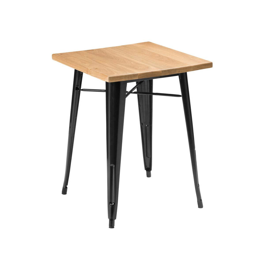 Orsina Aldgate Side Table – Industrial Black Metal and Ash Wood