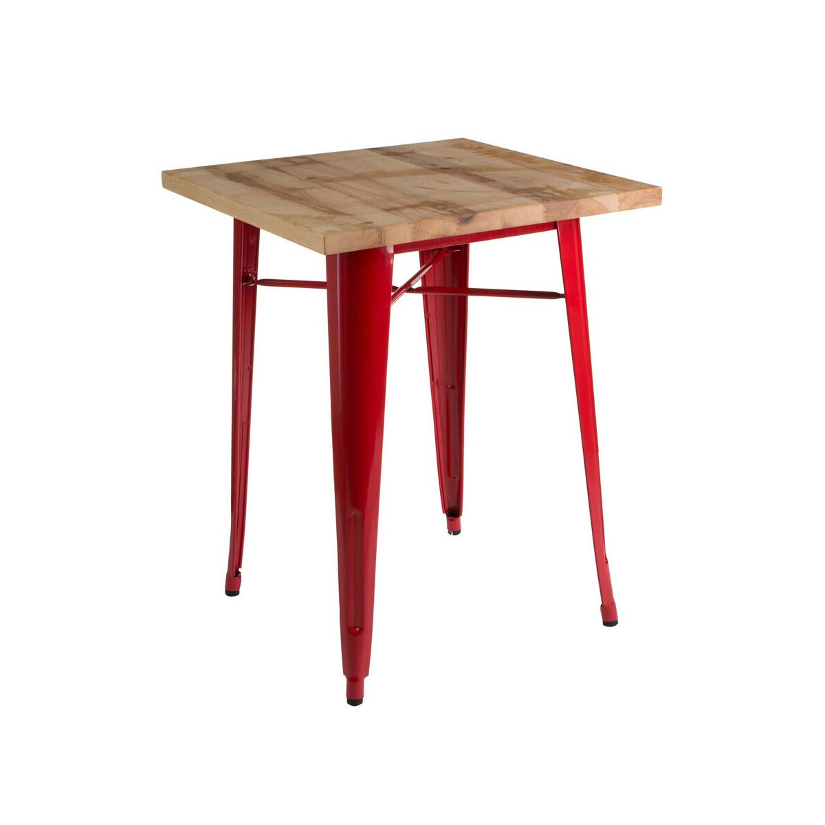 Orsina Aldgate Red Side Table – Industrial Ash Wood & Metal Accent