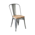 Orsina Aldgate Silver Dining Chair – Industrial Metal and Wood