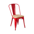 Orsina Aldgate Red Dining Chair – Industrial Metal and Wood Seating