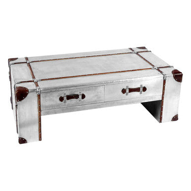 Orsina Avro Industrial Coffee Table – Weathered Finish with 2 Drawers