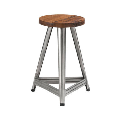 Orsina Avro Large Stool – Modern Silver and Natural Industrial Seating