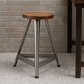 Orsina Avro Large Stool – Modern Silver and Natural Industrial Seating
