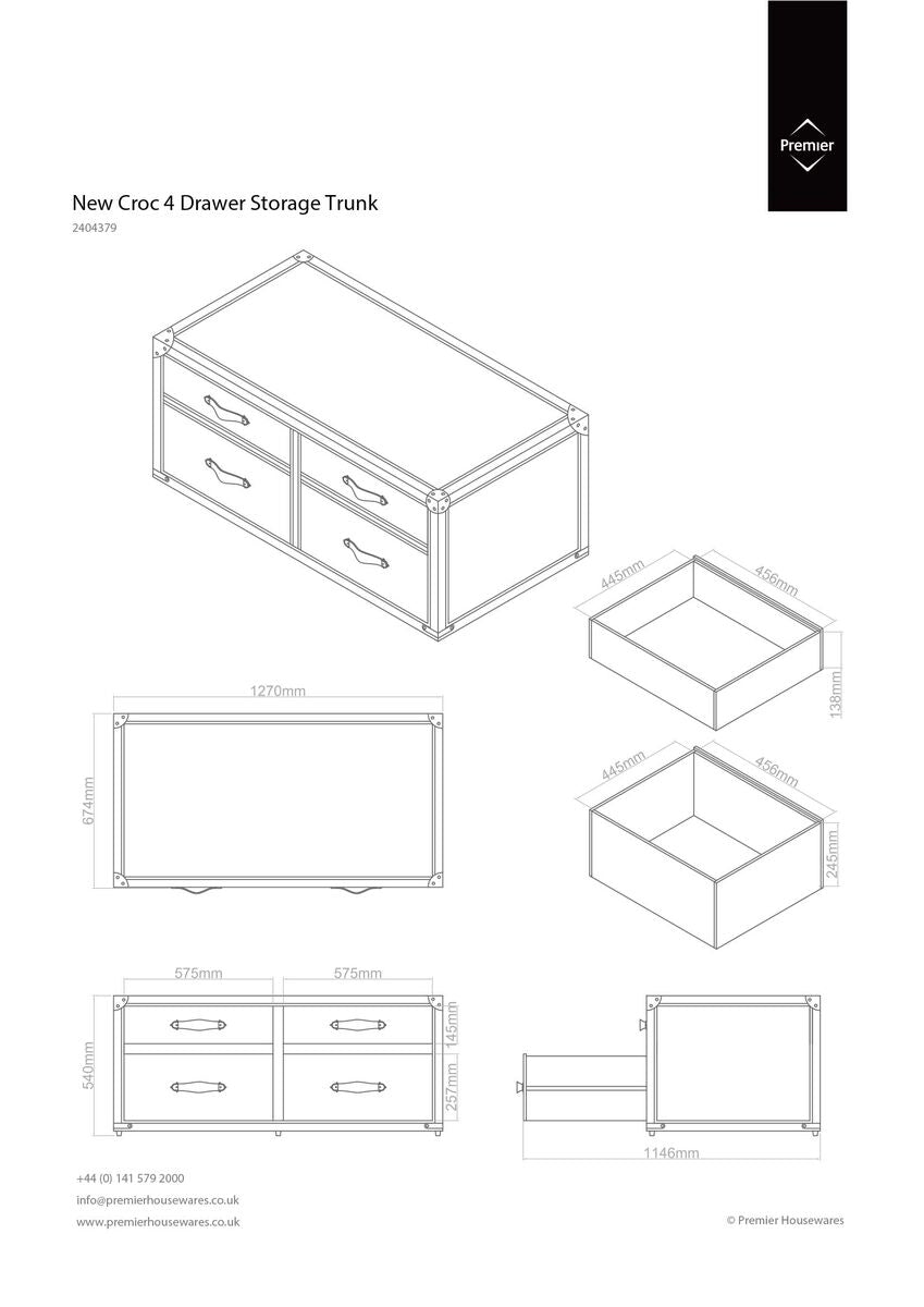 Orsina Faux Croc 4-Drawer Storage Trunk | Modern Home Organisation