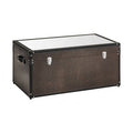 Orsina Brown Faux Croc Storage Trunk – Decorative Living Room Chest