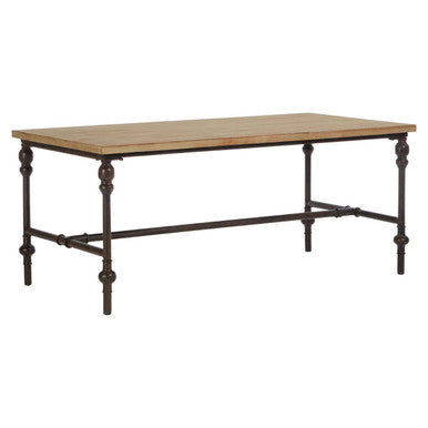 Orsina Tribeca Coffee Table – Industrial Fir Wood and Black Metal Frame