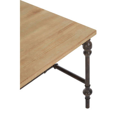 Orsina Tribeca Coffee Table – Industrial Fir Wood and Black Metal Frame