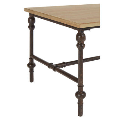 Orsina Tribeca Coffee Table – Industrial Fir Wood and Black Metal Frame