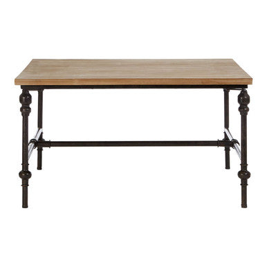 Orsina Tribeca Square Coffee Table – Rustic Fir Wood and Metal Frame