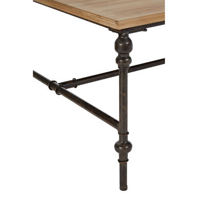 Orsina Tribeca Square Coffee Table – Rustic Fir Wood and Metal Frame