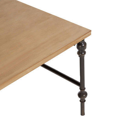 Orsina Tribeca Square Coffee Table – Rustic Fir Wood and Metal Frame