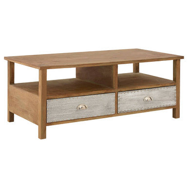 Orsina Shoreditch Coffee Table – Rustic Wood with 2 Storage Drawers