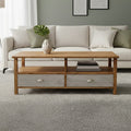 Orsina Shoreditch Coffee Table – Rustic Wood with 2 Storage Drawers