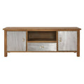 Orsina Shoreditch Industrial TV Stand – Silver and Brown Media Unit