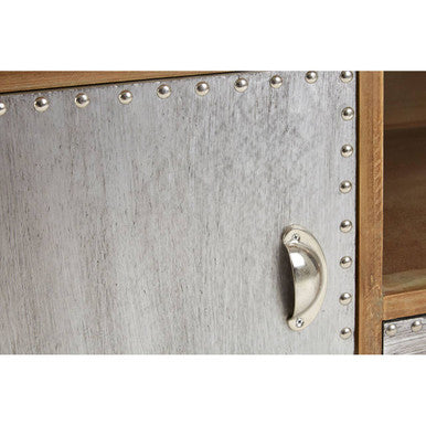 Orsina Shoreditch Industrial TV Stand – Silver and Brown Media Unit