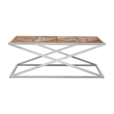 Orsina Hudson Coffee Table – Fir Wood Veneer & Stainless Steel Frame