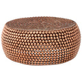 Orsina Templar Round Copper Coffee Table – Beaded Iron Metal Design