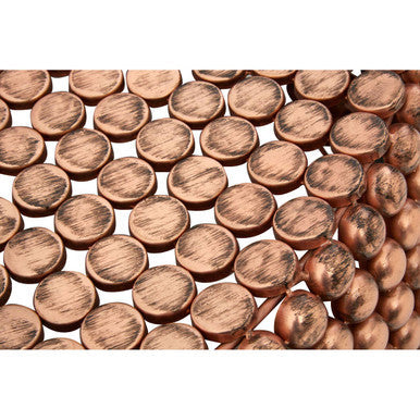 Orsina Templar Round Copper Coffee Table – Beaded Iron Metal Design