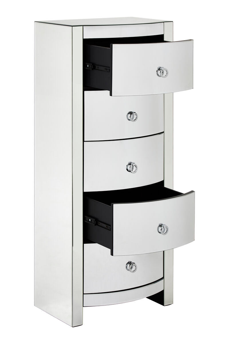 Orsina Verona Curved Tall Boy Drawers – 5-Drawer Modern Storage