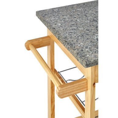 Orsina Harlow Glenn Pinewood Large Kitchen Trolley | Rolling Prep Cart