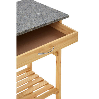 Orsina Harlow Glenn Pinewood Large Kitchen Trolley | Rolling Prep Cart