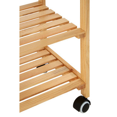 Orsina Harlow Glenn Pinewood Large Kitchen Trolley | Rolling Prep Cart