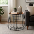 Orsina Templar Side Table – Copper Tray Top with Black Metal Base