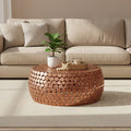 Orsina Templar Gold Round Iron Pebble Design Coffee Table