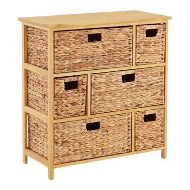 Orsina Padstow Storage Unit | 6 Water Hyacinth Woven Drawers