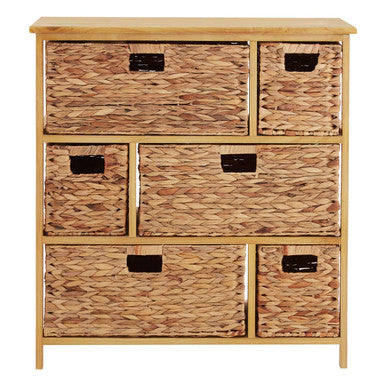 Orsina Padstow Storage Unit | 6 Water Hyacinth Woven Drawers