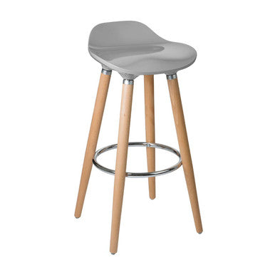 Orsina Stockholm Bar Stool – Taupe ABS and Beech Wood Kitchen Seat