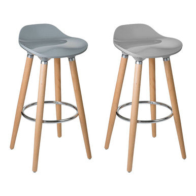 Orsina Stockholm Bar Stool – Taupe ABS and Beech Wood Kitchen Seat