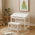 Orsina Jordan Kids Desk and Stool Set – White Wooden Study Station