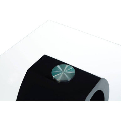 Orsina Halo Modern O-Shaped Side Table – Black Base & Tempered Glass