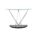 Orsina Halo Half Moon Console Table – Chrome Finish Modern Entryway