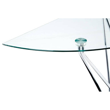 Orsina Halo Half Moon Console Table – Chrome Finish Modern Entryway