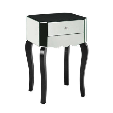 Orsina Orchid Mirrored Glass Bedside Table – 1 Drawer Glam Side Table