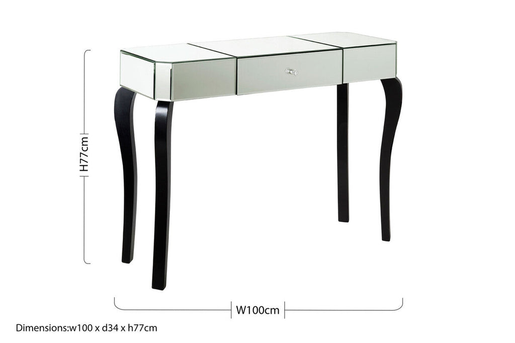 Orsina Orchid Mirrored Glass Console Table with Drawer - Engineered Wood