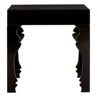 Orsina Luis Black High Gloss Side Table – Modern MDF End Table